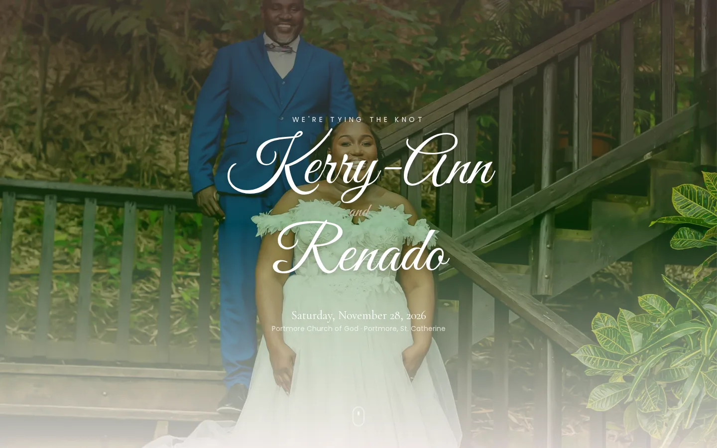 Screenshot of the Kerry-Ann & Renado — Wedding Site website